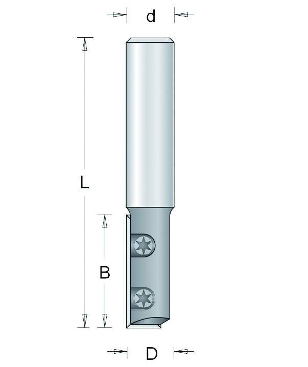 450-8 HM Groeffrees met Wisselmessen Inborend 12mm d=8